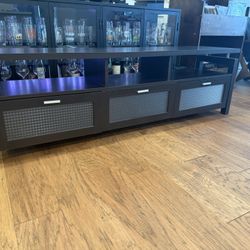 Modern Espresso TV / Media Console – 3 Cabinets – Solid & Clean – $120 OBO 