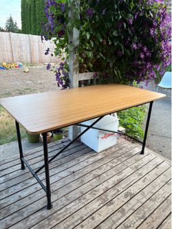Bamboo & Metal Table / Desk