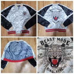 Ring of Fire Beast Mode Silver Bomber Jacket