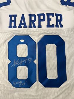 ⭐ Alvin Harper JSA Authenticated Autographed Dallas Cowboys #80 Jersey – “2x SB Champs” ⭐