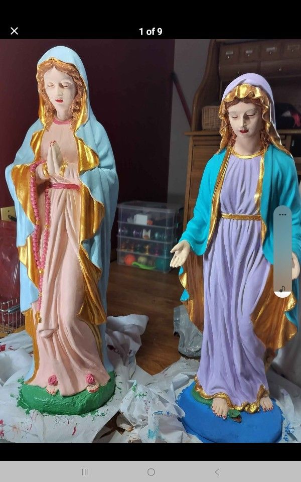 Hand Painted 29 Inch Plaster Garden Statue 150.00 Each