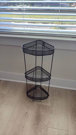 3-Tier Black Metal Corner Shower/Bathroom Organizer
