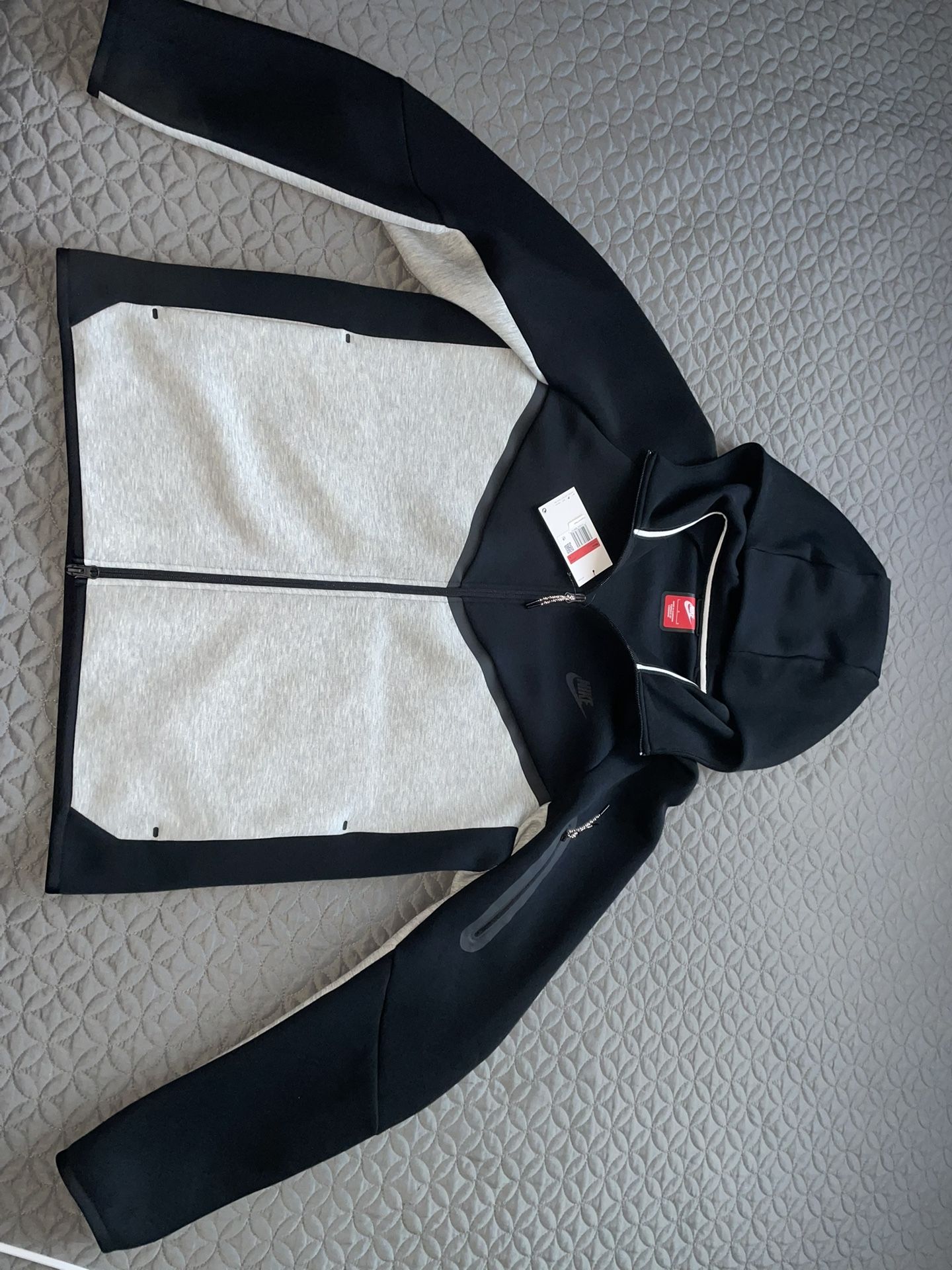 Nike Tech Fleece Full-Zip Windrunner Hoodie Black/Dark Grey Heather
