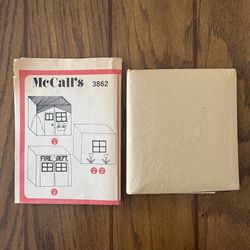 McCall’s Sewing Pattern 3862 Play House Fire House Card Table Cover Vintage 1970