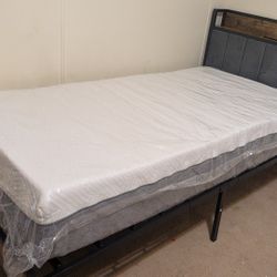 New twin Size Platform Beds Frame & New Cool Gel Memory Foam Mattress *WE DELIVER/HACEMOS ENTREGAS*