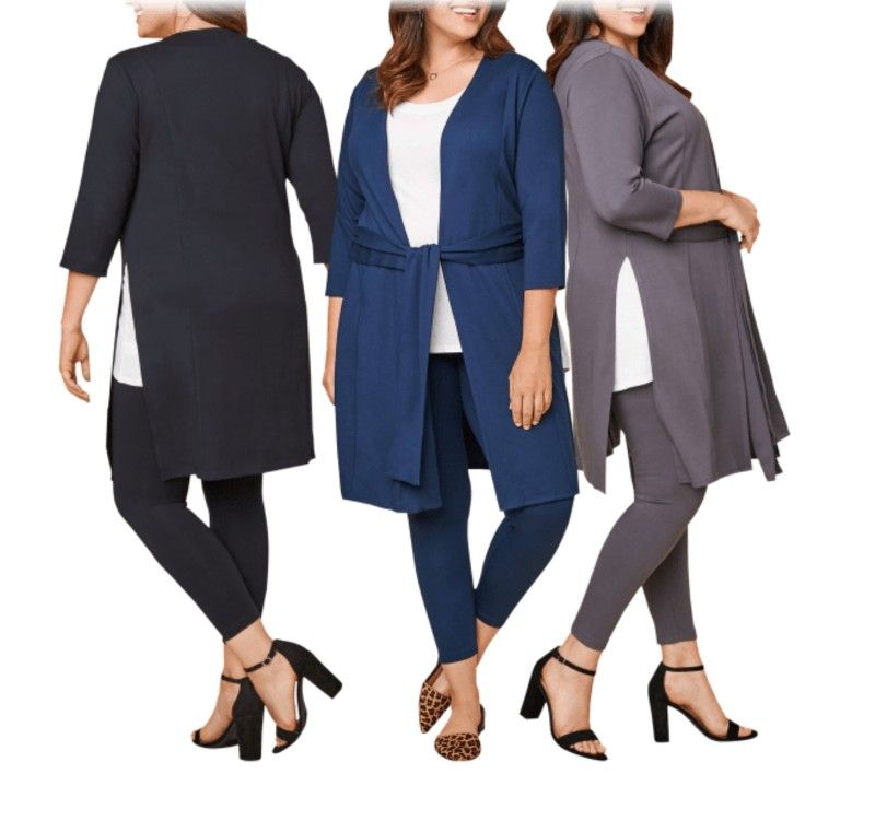 🌟 PLUS-SIZE 3X OPEN-FRONT LONG CARDIGAN 