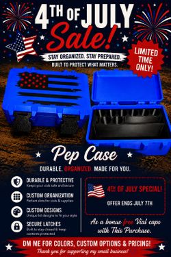 Pep case Storage • Organizer • Custom 3D Printed • American Flag • Blue Case • Travel Case • Gift • Limited Edition