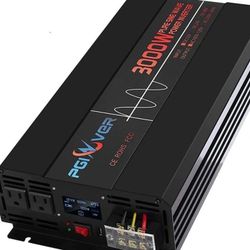 Solar Backup 3000W/6000W Peak Pure Sine 640Wh LiFePO4 10 Yr Light Weight Battery 50W Solar Charger+Controller