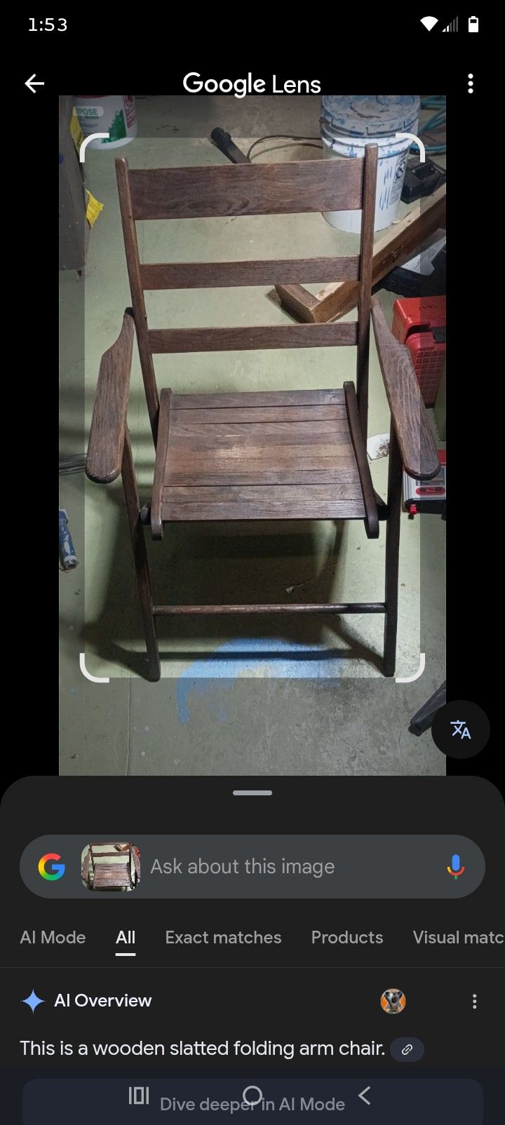 Folding Solid Oak Chair