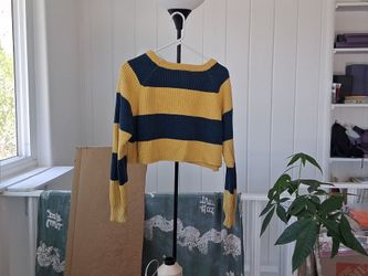 Blue and yellow forever 21 cropped sweater