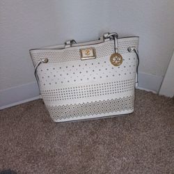 A Beautiful White Purse- Christian LaCroix Laser Cut Tote