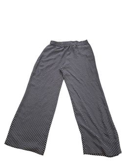 Vince Camuto black/white side striped palazzo wide leg high-waisted pants, L.EUC