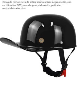 Medium Black Unisex Adult Style Motorcycle Helmet, DOT Certified, for Chopper, Moped, Scooter, Electric Motorcycle