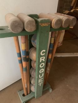 Antique Croquet Set 40’s Or 50’s