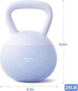 MERACH Soft Kettlebells, Strength Training Kettlebell with Wide Non-Slip Handle, Sea and Iron Sand Filled Kettle Bell with Soft-Sided Cushioned Base f