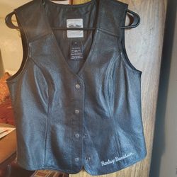 Harley-Davidson Leather Vest, Gustin , Women's Sz M 