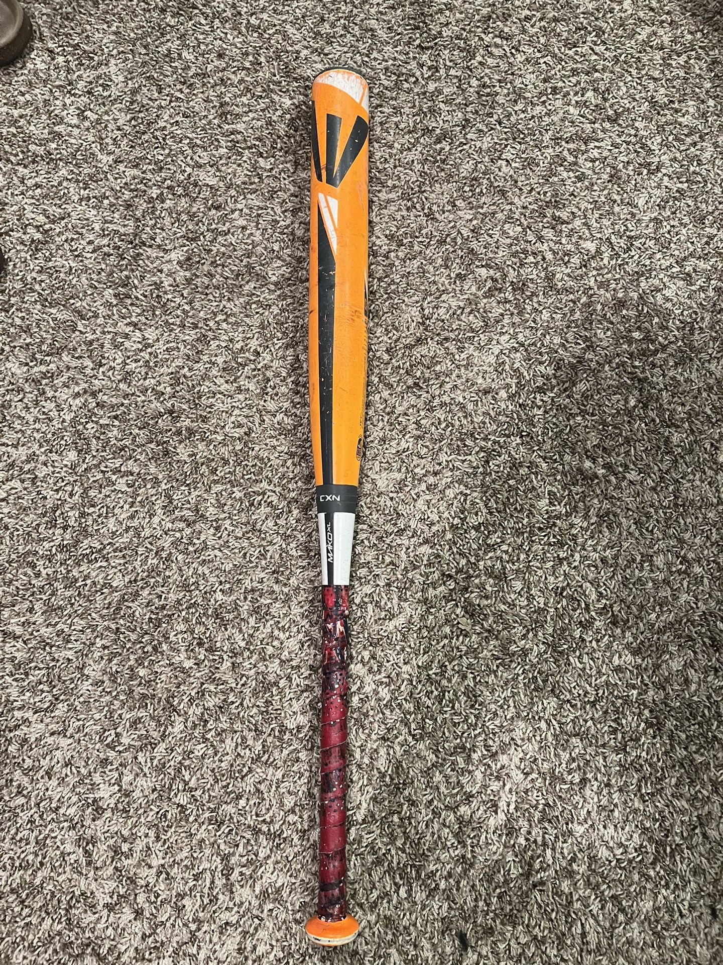 Orange Easton Mako Baseball Bat