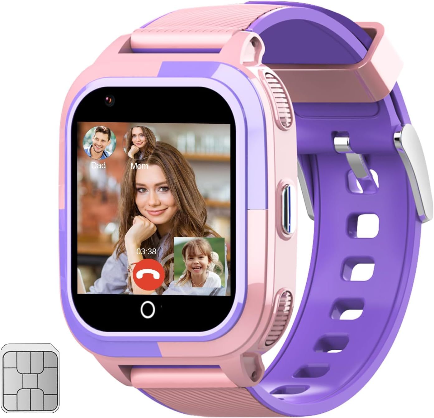 Kids Smart Watch with SIM Card, 4G Kids GPS Tracker Support