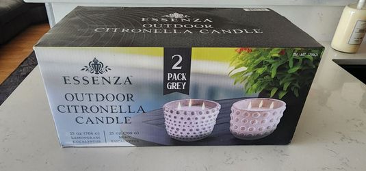 Essenza Outdoor Citronella Candle 2-Pack Grey