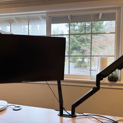 Double Monitor Arm, 17-32 Inch Monitor Mount up to 19.84 lbs, Fast Install VESA Mount for H