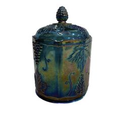 Carnival Glass Lidded Biscuit/Cookie Jar