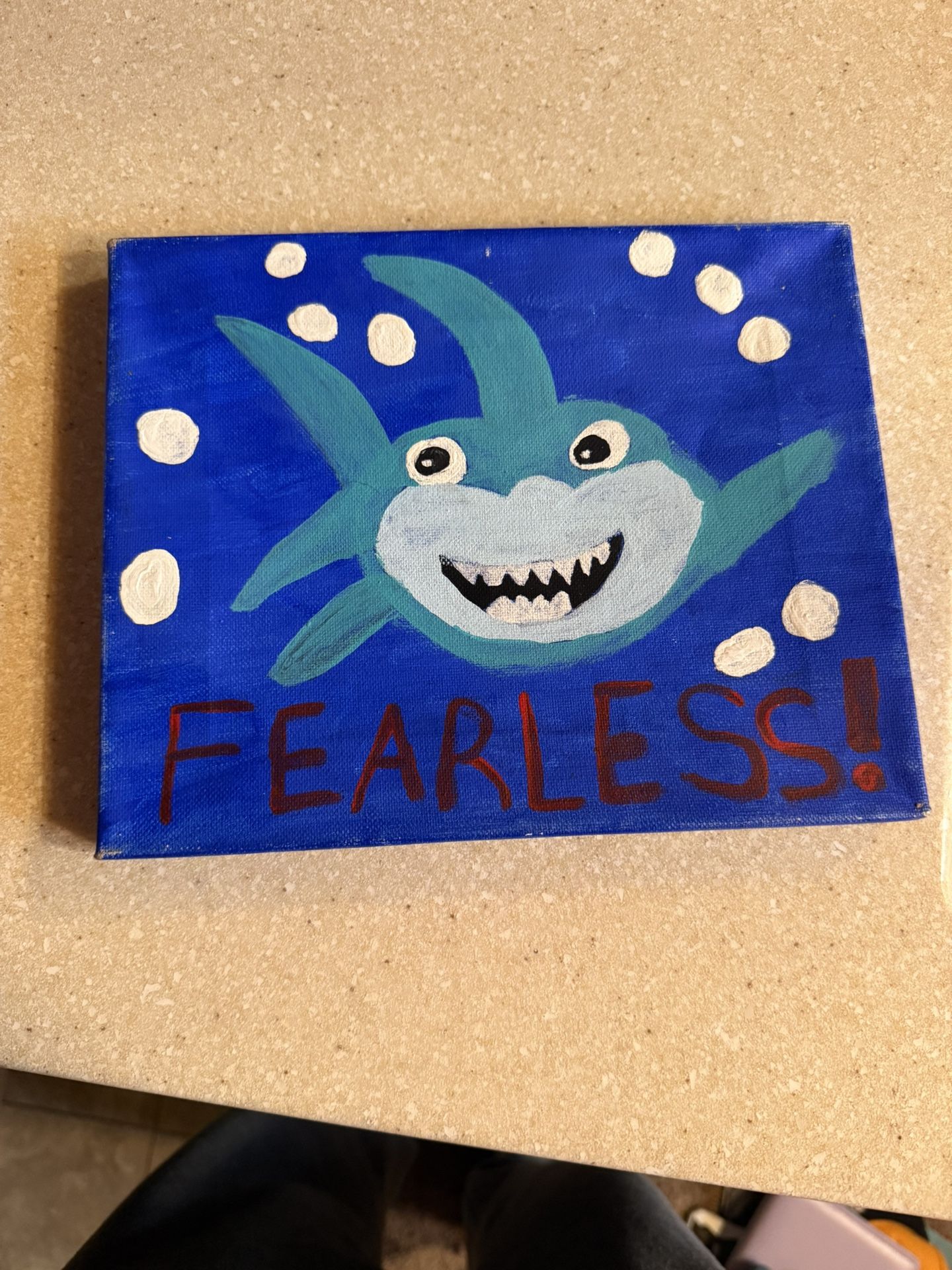 “Fearless” Shark Canvas Art- Hand Painted