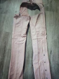 Pink Leather Riding Chaps