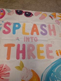 Splash into 3 Birthday banner