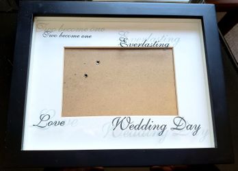 Black Frame W/Glass For Wedding Photo Frame With Easal 