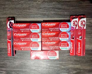 Colgate Optic White Advanced Toothpaste & Toothbrush BUNDLE