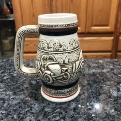 Vintage Avon 1982 Collectible Small Beer Stein Classic cars Automotive Limited Edition.  Handcrafted in Brazil.  Size 5 inches tall.  Preowned good co