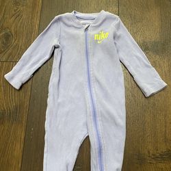 Girls Purple Blue Nike Sleeper Pajamas Size 3 Months #2