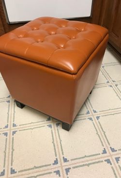 Rustic orange chest with storage