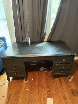 Vintage Solid Wood Executive Desk
