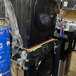 Samsung Washer And Dryer Gas Or Electric Black Stainless 