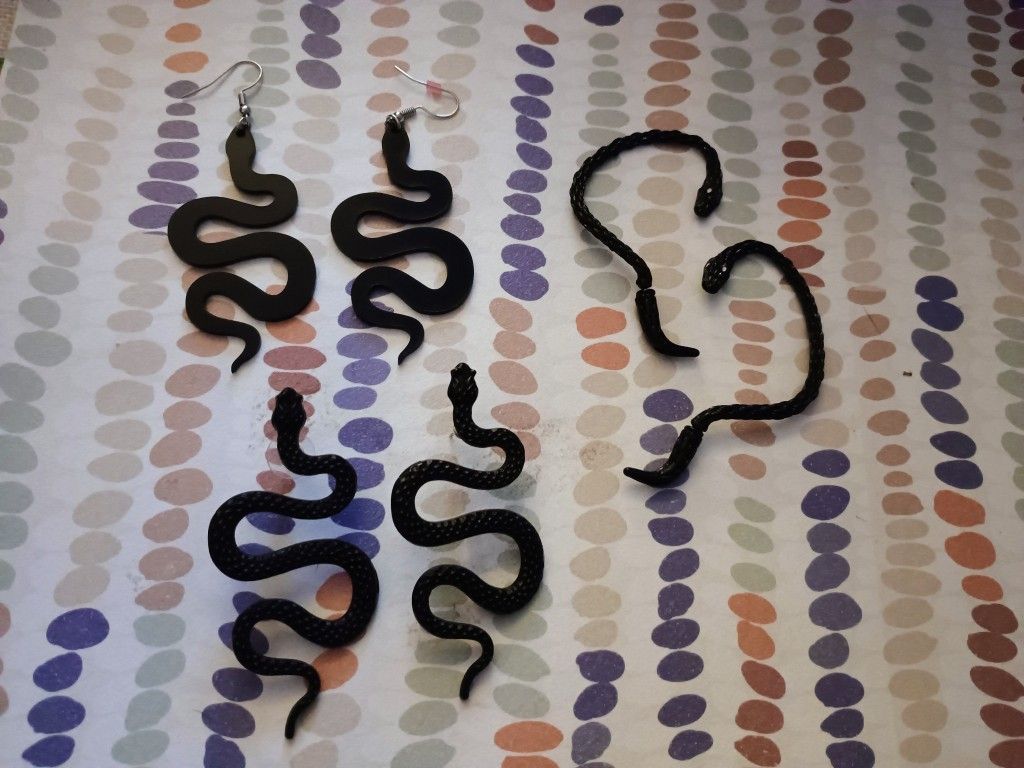 Black Snake Earrings Lot