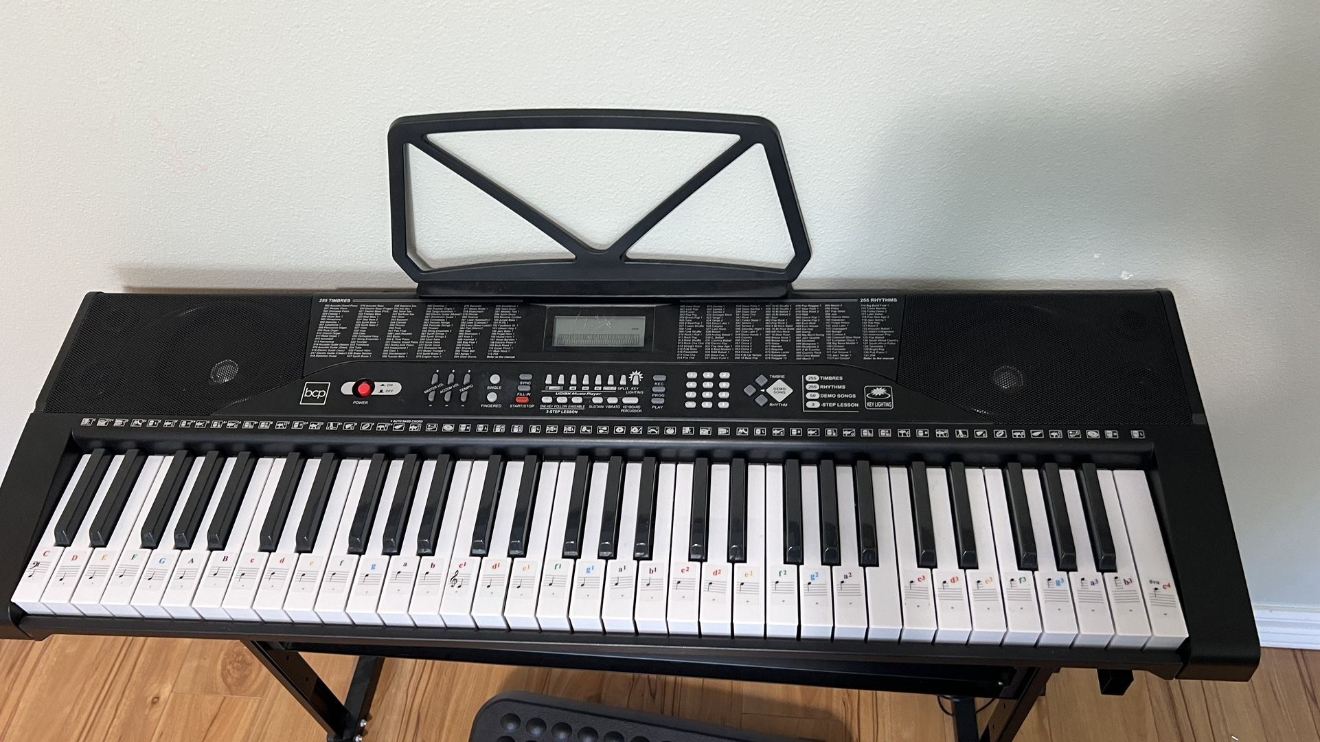 Best Choice Products 61-Key Beginners Complete Electronic Keyboard Piano Set w/Lighted Keys, LCD Screen, Headphones, Stand, Bench, Teaching Modes, Not