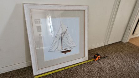 Wood frame with sailboat