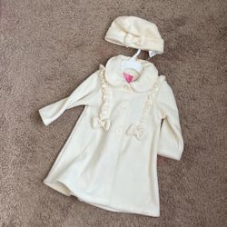 Cream Fleece Dress Coat 