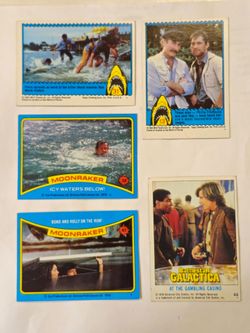 (5) VINTAGE 1970'/80'S TOPPS .  MOVIE CARDS LOT .