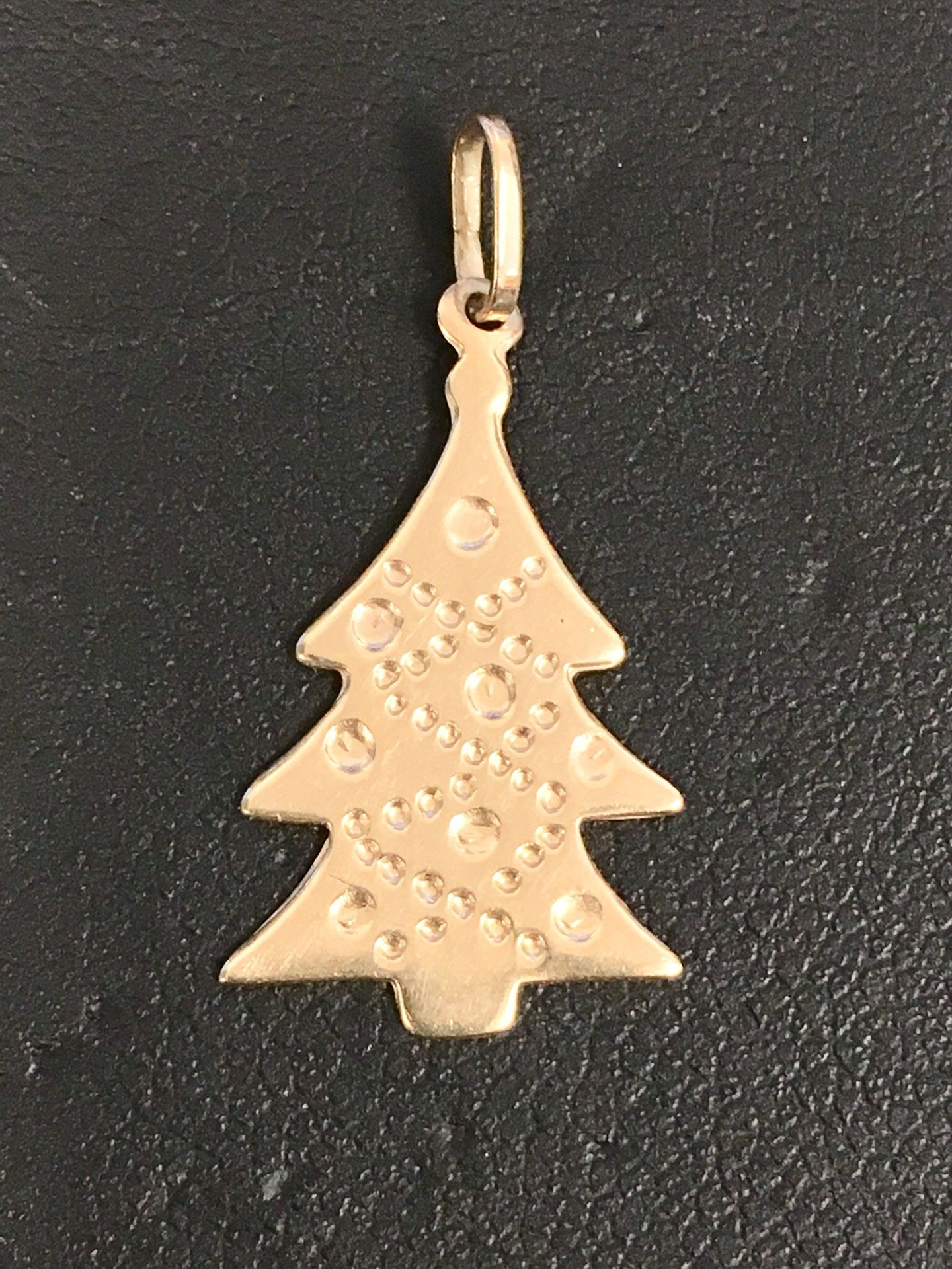 Christmas tree gold charm pendant