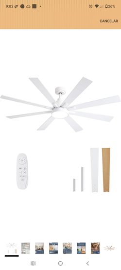 Abanico grande 62" con luz y control