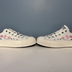 Converse Low Top Bird, Flower Design White Size M9 W11