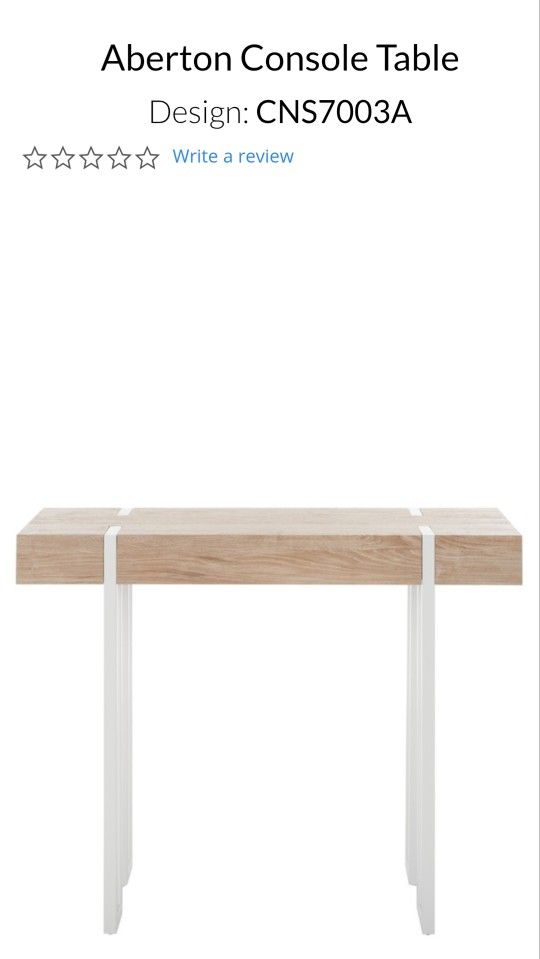 SAFAVIEH Aberton 39.4 in. Natural/White Rectangle Wood Console Table