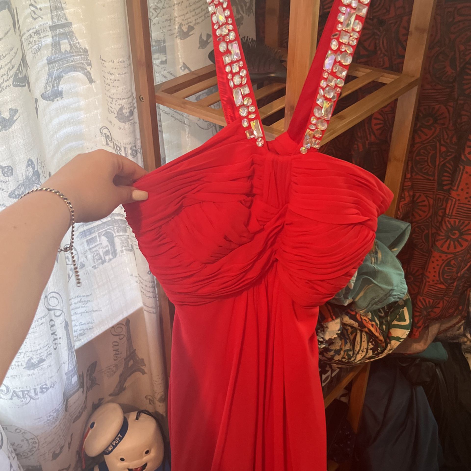 Red Backless Prom Dress