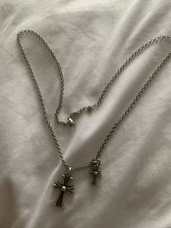 Chrome Hearts Necklace With Two Cross Pendants Men