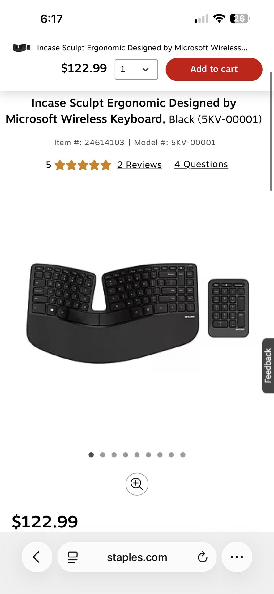 Ergonomic Wireless Keyboard 
