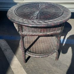 Small round Wicker table