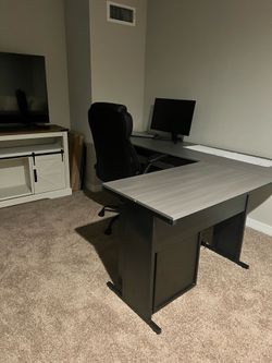 Modern L-Shaped Home Office Desk