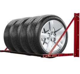 Tire Rack - 32 to 50in Adjustable Tire Storage Rack - Wall Mounted Garage Shelving for Tires - 300lb Capacity